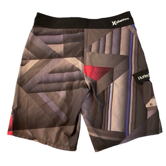 Hurley Phantom Geometric Design Board Shorts Size 32 - Picture 2 of 8